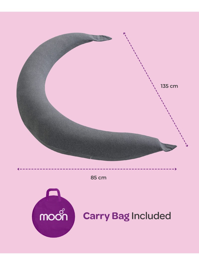 MOON Organic Cresent Maternity Pillow - Grey - Image 4