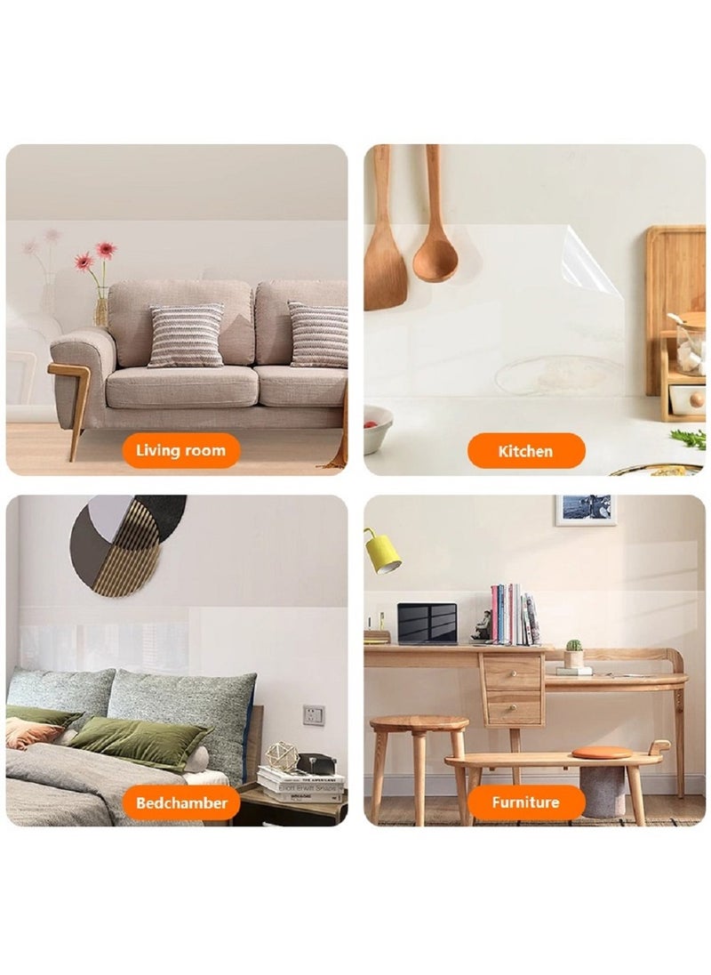 Generic - Transparent Wallpaper Non-adhesive Electrostatic Self-absorption Home Protective Film Waterproof Oil Mildew And High Temperature Resistance 40*500 - Image 1