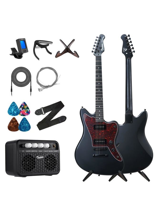 Tostar 39" Electric Guitar Kit P90 Pickup, Black Matte Finish, Tune-O-Matic Bridge, Solid Body Electric Guitar for Adults Capo, 4 Picks, Strap, Gig Bag, Christmas Gift - Image 1