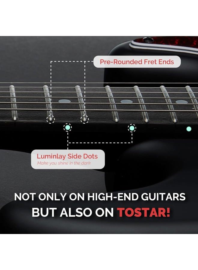 Tostar 39" Electric Guitar Kit P90 Pickup, Black Matte Finish, Tune-O-Matic Bridge, Solid Body Electric Guitar for Adults Capo, 4 Picks, Strap, Gig Bag, Christmas Gift - Image 3