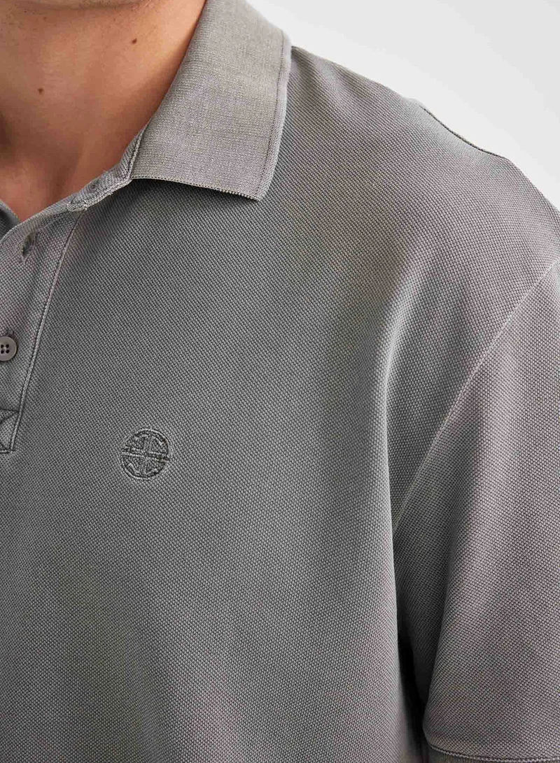 ديفاكتو New Regular Fit Short Sleeve Pique Polo Shirt