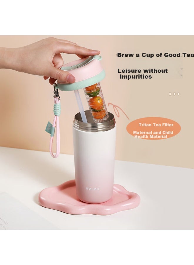 Relea Insulated Mug, Large Capacity Water Bottle For Women, Stylish Coffee Cup, 316l Stainless Steel Student Tumbler, Birthday Gift - Image 3