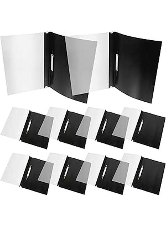Black Plastic File Folder Organizer Set 15pcs A4 Binder With Loose Leaf Protector - Image 1