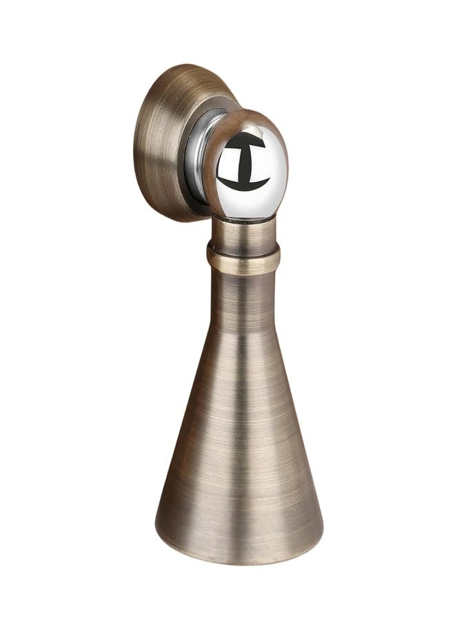 Elexa Hardware Heavy-Duty Antique Magnetic Door Stopper | 3-Inch Soft-Catch Door Holder | Wall & Floor Mount | Vintage Brass Look (3 Inch, 1, Count) - Image 2