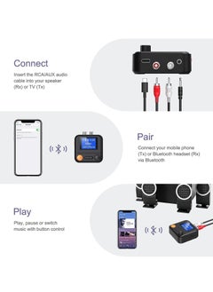 Generic Bluetooth 5.2 Transmitter Receiver, HiFi Bluetooth Audio Adapter with Display, Wireless Audio Adapter for Music Streaming Sound System, Headphones, TV, Support TF Card/RCA/3.5mm AUX Output  - Image 5