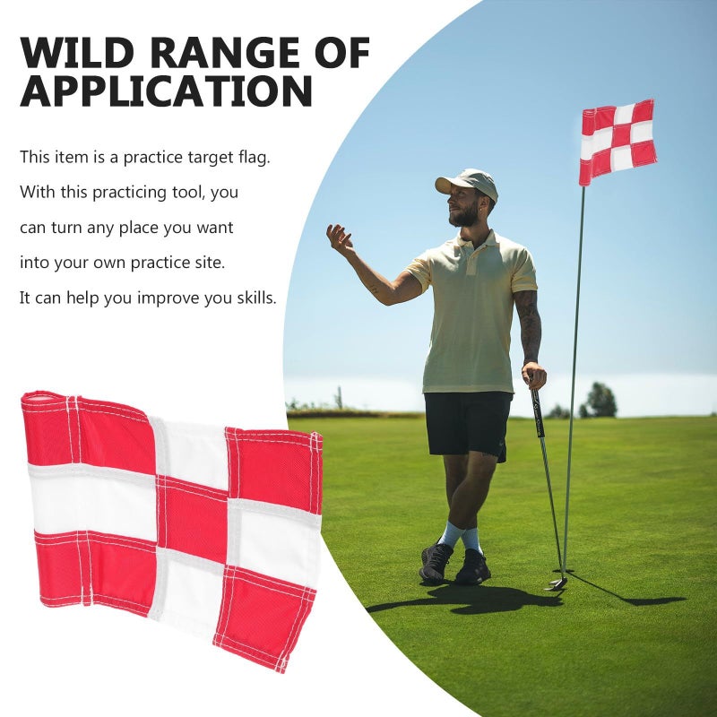 Checkered Golf Practice Flag Reusable Wear Resistant Lightweight For Training Course Backyard - Image 4