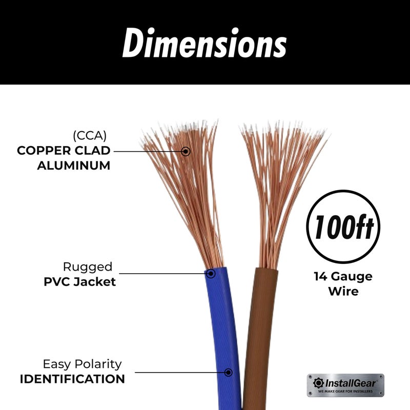 InstallGear 14 Gauge Speaker Wire 100 ft Cable, 14 AWG Speaker Wire Cable, True Spec Soft Touch Cables | Great use for Car Audio, Stereos, Home Theater Speakers, Surround Sound - Image 3