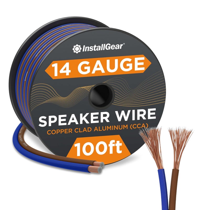 InstallGear 14 Gauge Speaker Wire 100 ft Cable, 14 AWG Speaker Wire Cable, True Spec Soft Touch Cables | Great use for Car Audio, Stereos, Home Theater Speakers, Surround Sound - Image 1