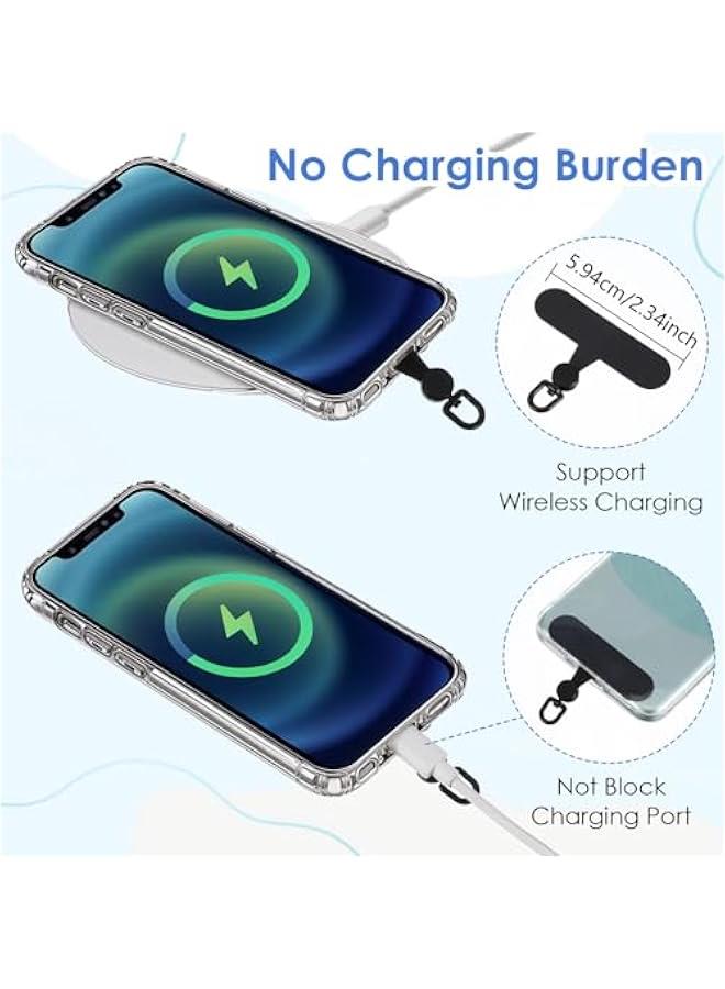 6 Pack Phone Tether Tab, Rotatable 360° Phone Lanyard Tab Universal Phone Strap Replacement Part Safety Lanyard Patch Compatible with Cell Phone & All Full Phone Cases  - Image 2