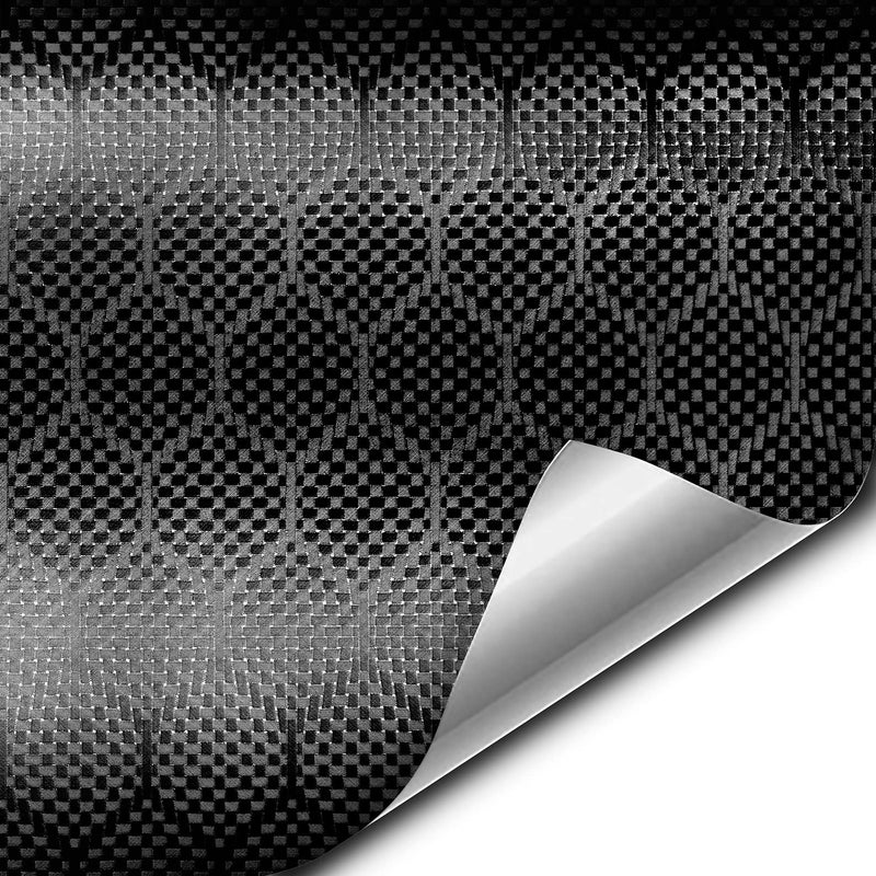 V2 Hex Carbon Black Vinyl Car Wrap 15ft x 5ft