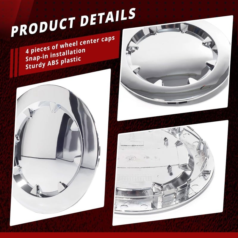 RTRHINOTUNING 4 PCS Chrome Wheel Center Caps for 2007-2014 Sierra 1500 Denali Yukon Denali - Image 3
