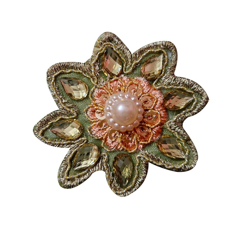 Little Shoppe Embroidered Floral Sewing Patch for Making Sarees LehengaBaby Frocks KurtisDressesClothesTops and Tunics Blouse Saree Jacket Jeans Art and Craft Supply Size04 cm 04 cmPack of 15 15  - Image 1