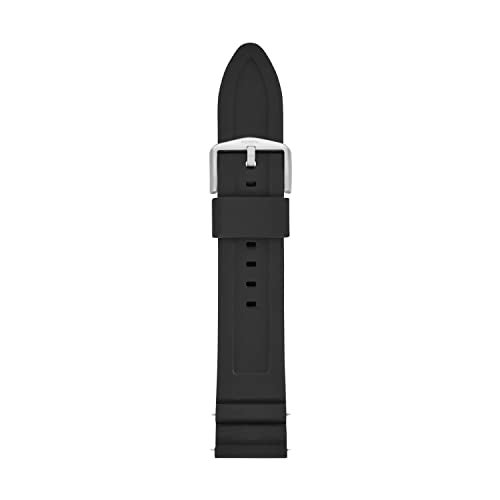 Fossil Men's 22mm Silicone Interchangeable Watch Band Strap, Color: Black (Model: S221304) - Image 2