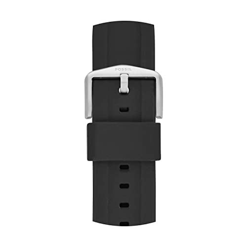 Fossil Men's 22mm Silicone Interchangeable Watch Band Strap, Color: Black (Model: S221304) - Image 4