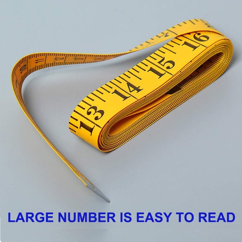 SumVibe 120 Inches/300cm Soft Tape Measure, Pocket Measuring Tape for Sewing Tailor Cloth Body Measurement, Yellow 2-Pack - Image 2