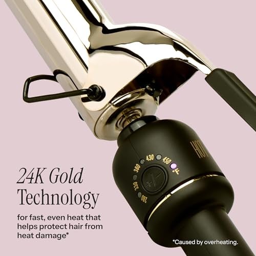 HOT TOOLS 24K Gold Professional 5/8" Extended Barrel Curling Iron with Clamp for Tight Curls - 24K Gold Technology for Long-Lasting Results & Longer Barrel for Easy Styling - Image 2