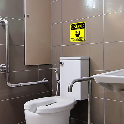 Work House Signs Please Men Lift UP the Seat Before Peeing Bathroom Sign - Funny Bathroom Decor, Restroom Decor, Mens Bathroom Decor - Bathroom Door Sign - Aluminum Indoor or Outdoor Signs for Home, or Work 8.5 x 10" - Image 4