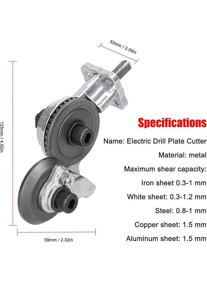 erorex Electric Drill Metal Plate Auxiliary Cutter 0.8Mm Metal Iron Tin Plate Quick Cutting Tool Labor Saving Electric Drill Cutter Accessory Retrofit Shears - Image 2