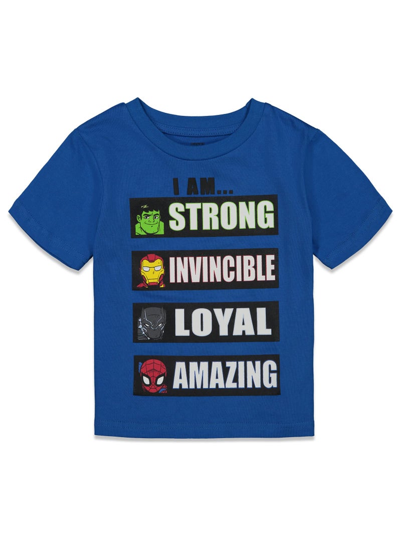 Marvel Avengers Super Hero Adventures Spider-Man Hulk Iron Man Toddler Boys 4 Pack Graphic T-Shirts 3T - Image 2