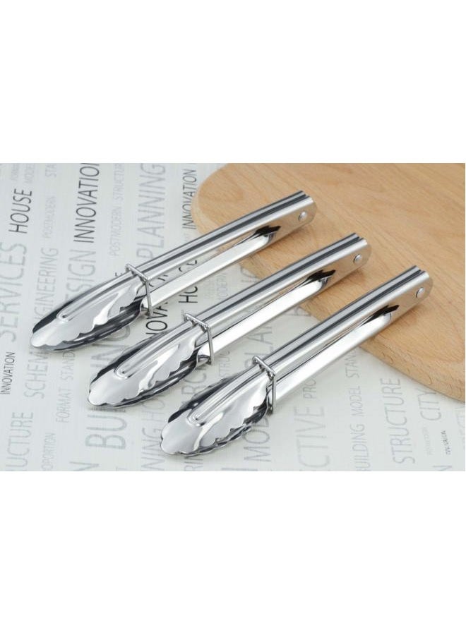 Hinmay Mini Stainless Steel Serving Tongs Small Tongs for Serving Food Cooking Salad Grilling (7-Inch 3 Pieces) - Image 4