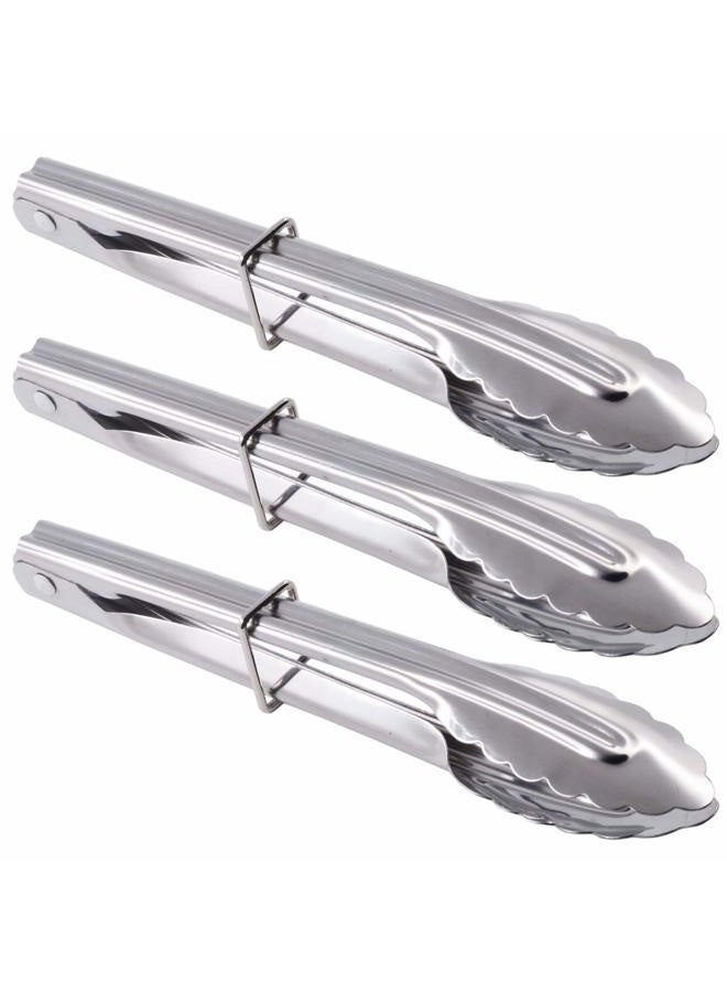 Hinmay Mini Stainless Steel Serving Tongs Small Tongs for Serving Food Cooking Salad Grilling (7-Inch 3 Pieces) - Image 1