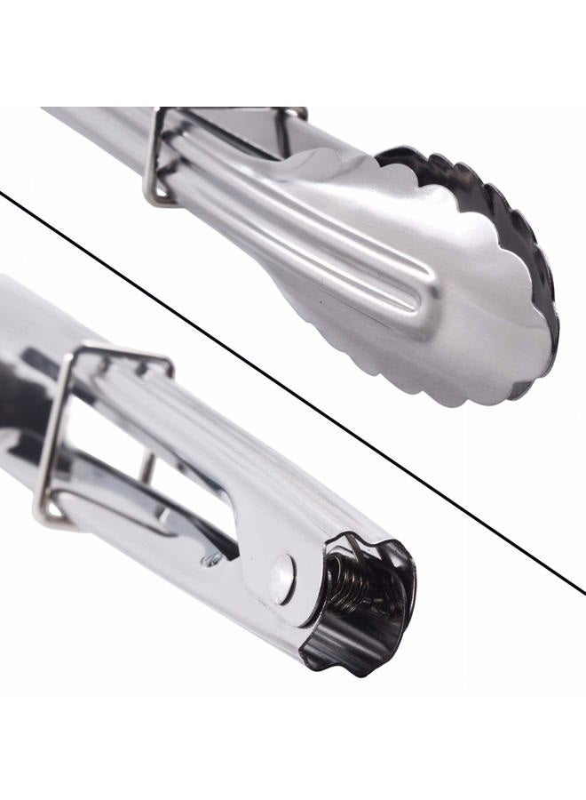 Hinmay Mini Stainless Steel Serving Tongs Small Tongs for Serving Food Cooking Salad Grilling (7-Inch 3 Pieces) - Image 3