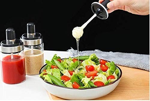 Bhavyam transparent Glass Food Storage Honey Jar with Dipper for kitchen dinning table with plastic Ring - 250ml, (only 1 pcs, Honey storage jar) - Image 5