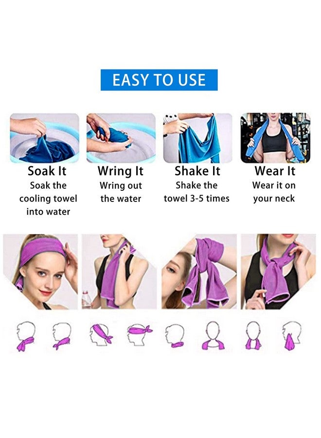 Ponpon 10Pcs Cooling Towel Ice Towel Cooling Towels For Neck And Face Microfiber Cooling Towel For Gym, Travel, Yoga, Camping, Running, Outdoor Sport (10 Colors) - Image 4