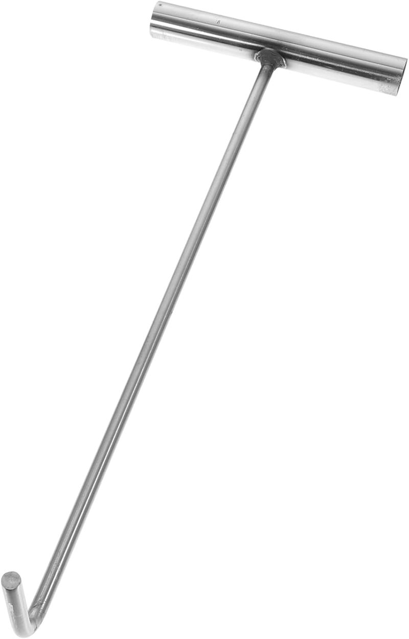 ABOOFAN Stainless Steel Manhole Cover Hook T Shape Lifter Pull Hook for Manhole Covers and Rolling Doors with Comfortable Grip and Corrosion Resistance - Image 1