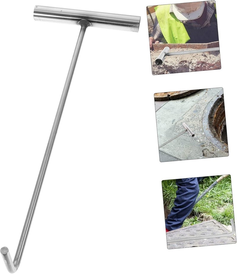 ABOOFAN Stainless Steel Manhole Cover Hook T Shape Lifter Pull Hook for Manhole Covers and Rolling Doors with Comfortable Grip and Corrosion Resistance - Image 5
