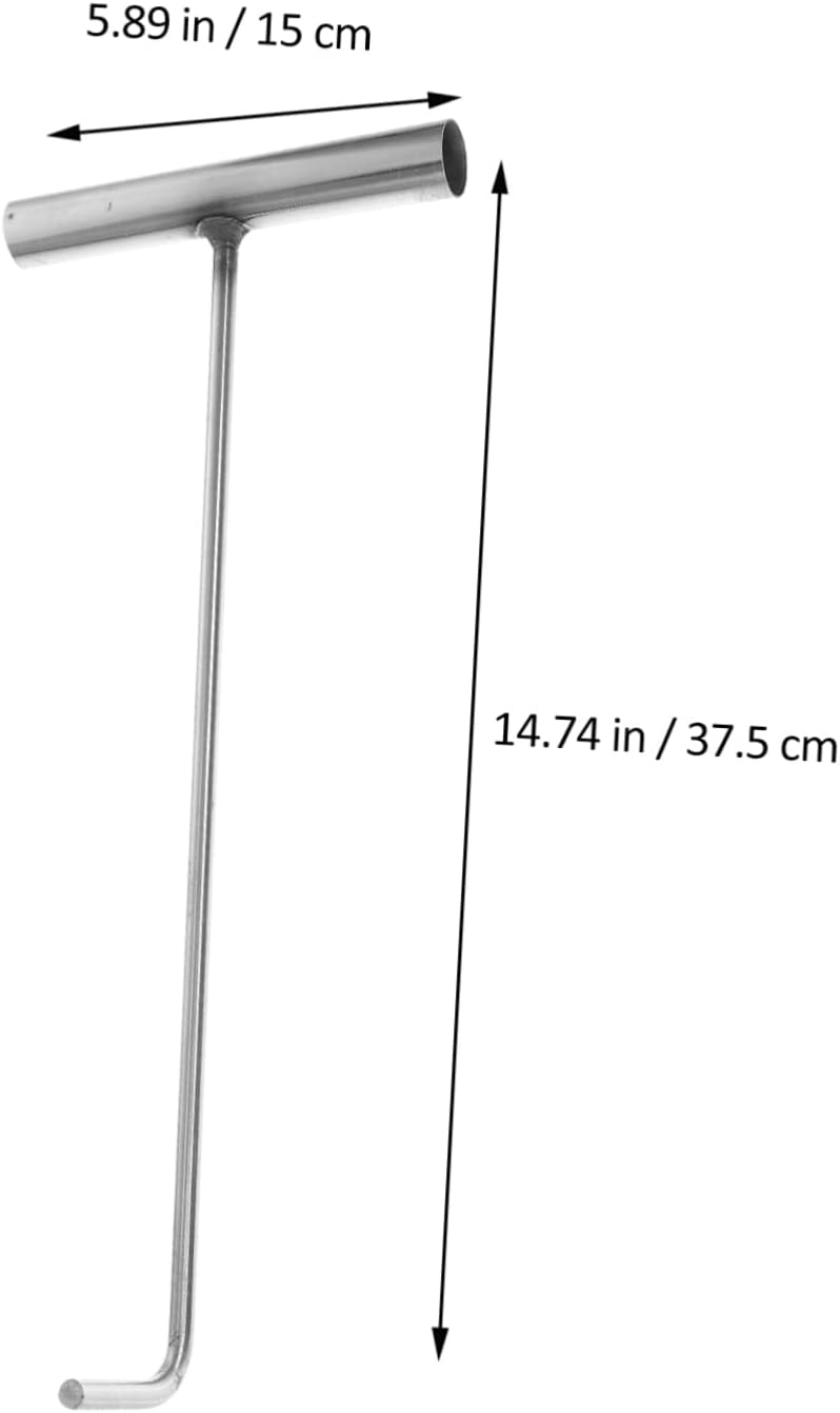 ABOOFAN Stainless Steel Manhole Cover Hook T Shape Lifter Pull Hook for Manhole Covers and Rolling Doors with Comfortable Grip and Corrosion Resistance - Image 3