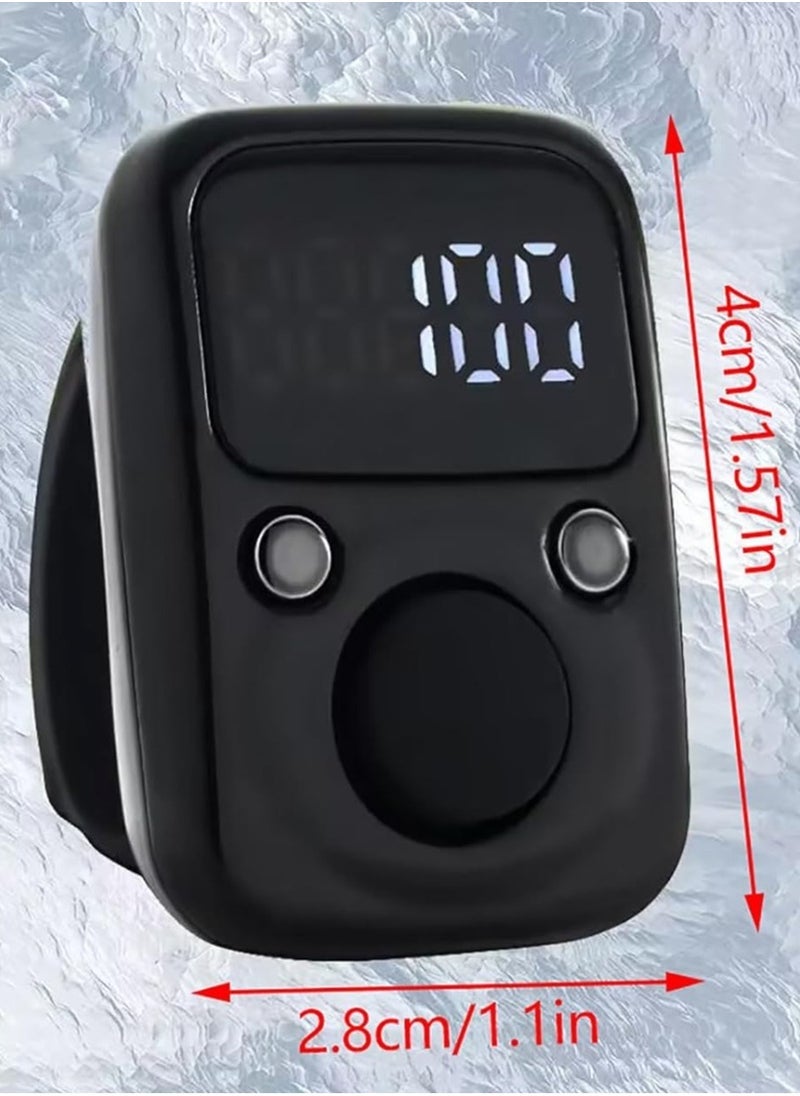 ELTRAZONE NEW Electric Finger Counter with LED Display – Digital Dhikr Tasbih Ring, Glow in the Dark, Accurate Counting Device with Replaceable Battery (Blue, LMRT65) - Image 2