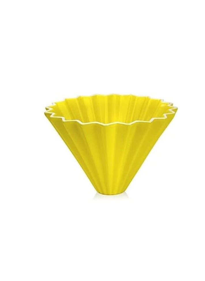 Generic Liying Ceramic Coffee Dripper Pour Over Coffee Maker, V60 Filter for 1-2 Cups Slow Brewing Accessories for Home Cafe Restaurants Coffee (Yellow)  - Image 1