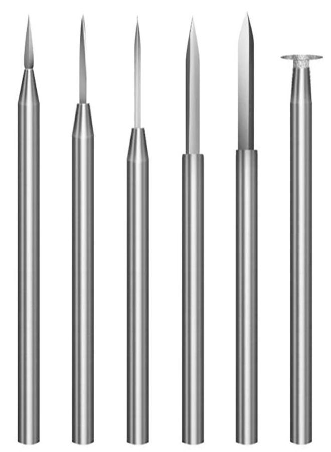 3mm handle woodworking engraving milling drill bit set (6-piece set) sword-shaped electric drill bit, dental machine tool set - Image 2