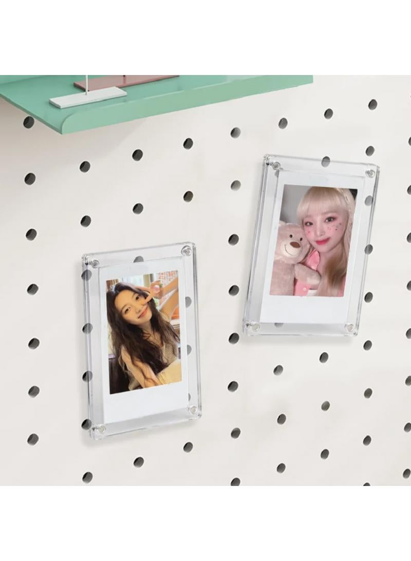إطار صور مغناطيسي شفاف من الأكريليك 2 قطعة لتزيين المنزل لحامل الصور لـ Instax Mini 12/11/9 - Image 1