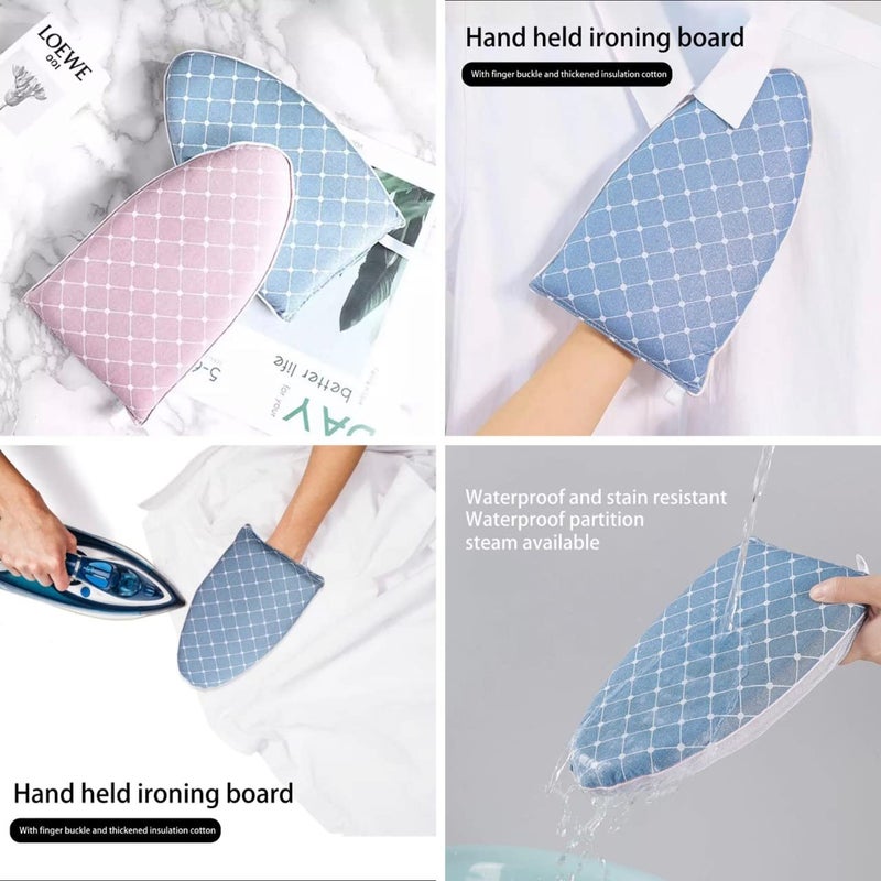 Swabs Handheld Ironing Board Handy Mini Iron Board Handheld Mini Ironing Board Handheld Thick Padding Waterproof Anti Steam Ironing Boards Garment Steamer Iron Gloves with Finger Loop 1 pcs - Image 5