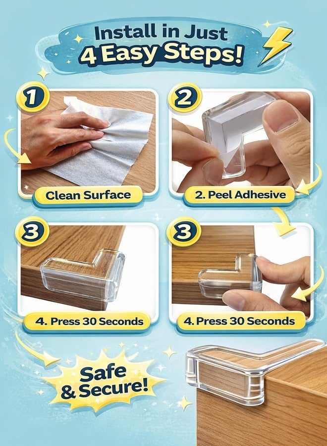 ABlue Clipper Baby Corner Protector, Corner Guard for Baby, Table Corner Protector, Silicone Corner Guards, Baby proofing Corner Guards, Furniture Corner Protector, Edge & Corner Guards, Child Safety Corner (4) - Image 2