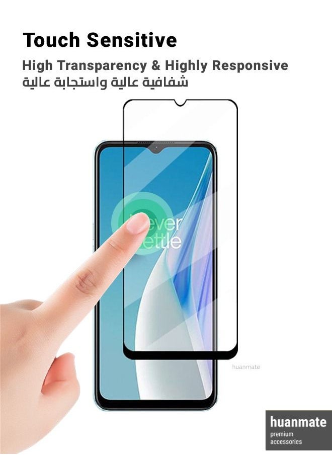 huanmate - Edge to Edge Full Surface Screen Protector For OnePlus Nord N20 SE Black/Clear - Image 1