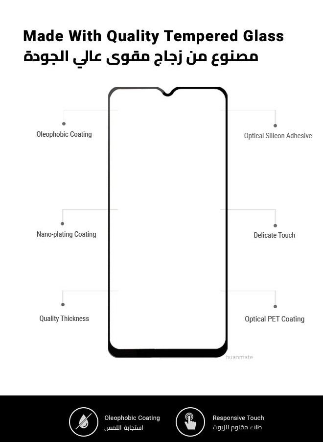 huanmate - Edge to Edge Full Surface Screen Protector For OnePlus Nord N20 SE Black/Clear - Image 1