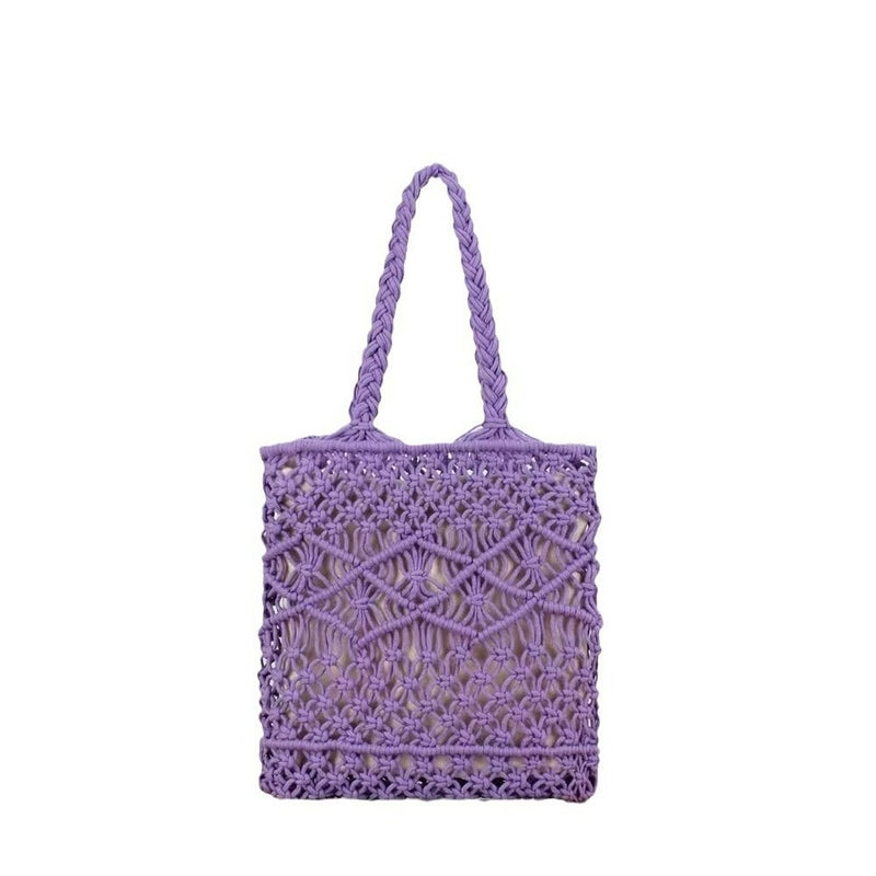 Simple One-Shoulder Handmade Cotton Woven Bag, New Versatile Straw Bag, Women'S Holiday Style Beach Bag, Tote Bag For Women - Image 5