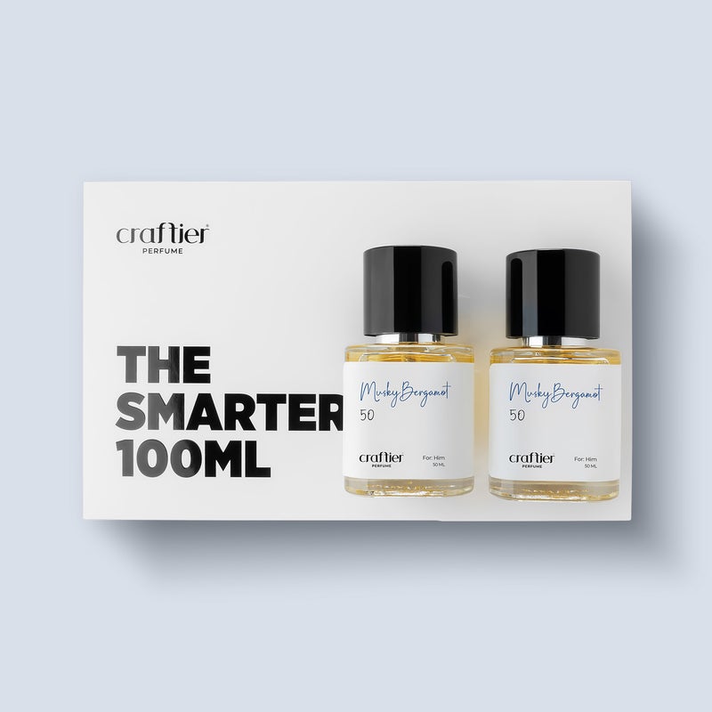 Craftier Perfume MUSKY BERGAMOT - Inspired of-FAHRENHEIT, Eau De Parfum For Men - SMART 100 (2 x 50ml) - Image 1