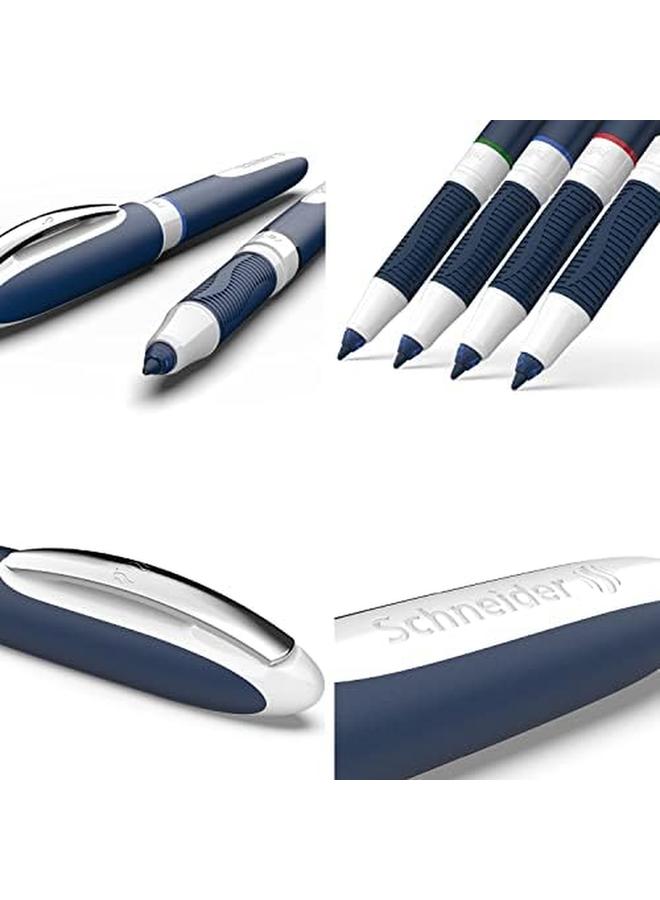 Schneider One Change Rollerball Pen Refillable 0.6 Mm Ultra Smooth Tip Blue White Barrel Violet Ink Box Of 5 Pens 183708 Purple  - Image 3