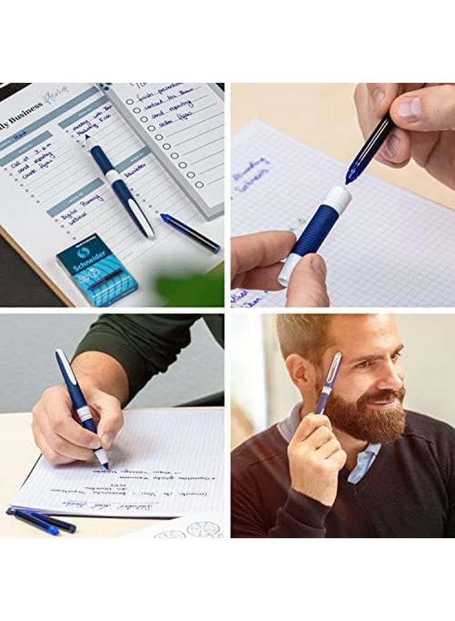 Schneider One Change Rollerball Pen Refillable 0.6 Mm Ultra Smooth Tip Blue White Barrel Violet Ink Box Of 5 Pens 183708 Purple  - Image 2
