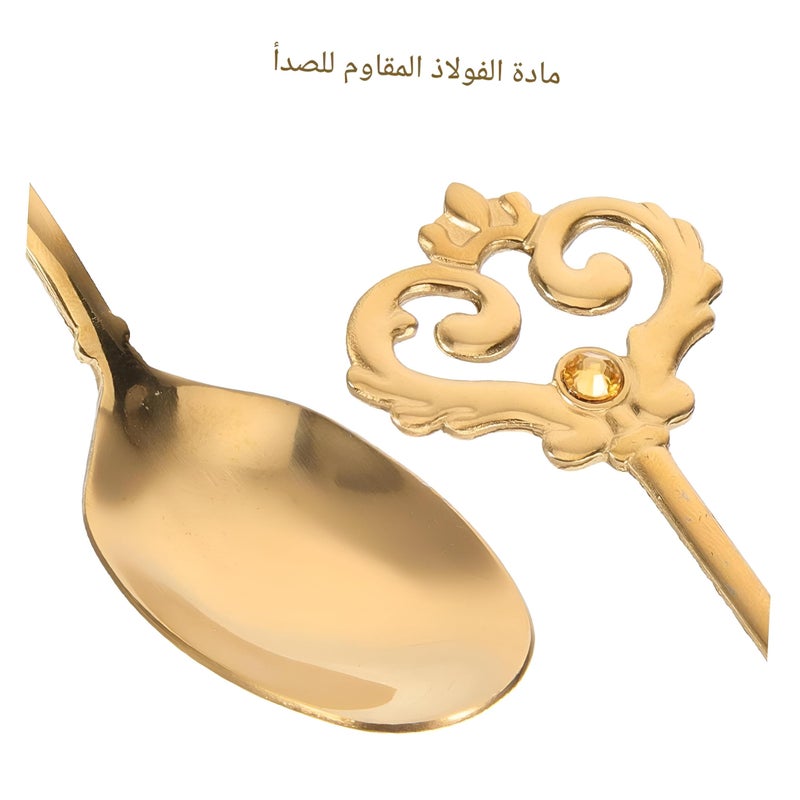 Kitchen serving kitchen spoons-excellent stainless steel candy spoons set of 6 designed for an elegant display of sweet dishes, soup or sides at home, cafes or food counters (multiple shapes). - Image 4