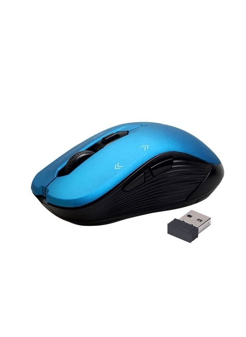Optical Tracking Ergonomic Mouse Slider Wireless Mouse.800 1200 1600 Dpi Support 2400 Mah  Windows Devices  Black With Blue Promate