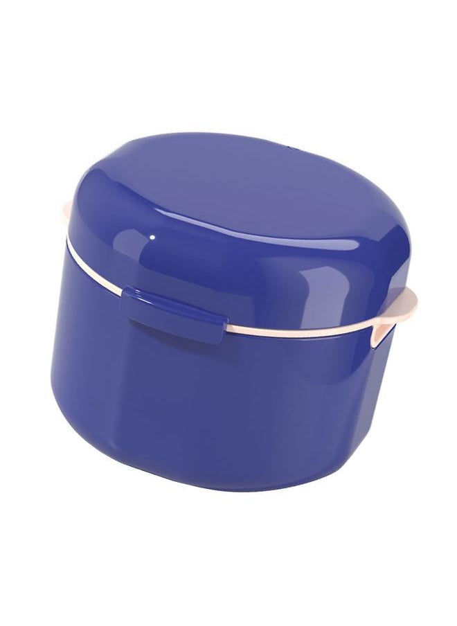 Thoraya Retainer Case Multipurpose Portable Lightweight Double Layer Hollow Drain Invisible Braces Box for Outdoor Travel Daily Blue  - Image 2