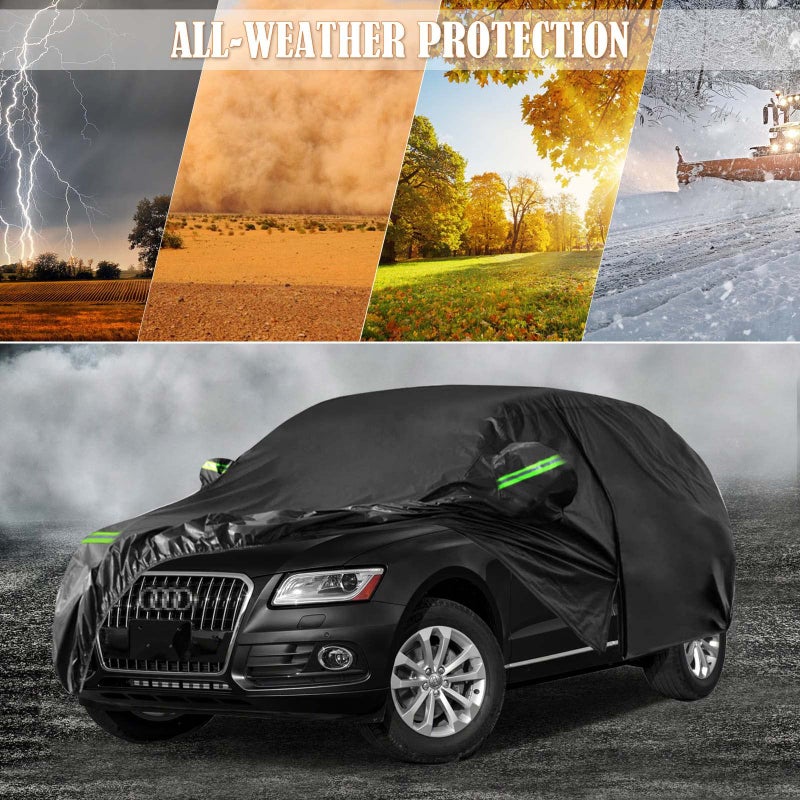 SPORTULI Waterproof Car Cover Replace for 2009-2025 Audi Q5/SQ5, 6 Layers All Weather Full Car Covers with Zipper Door & Windproof Bands for Snow Rain Dust Hail Protection (Q5) - Image 5