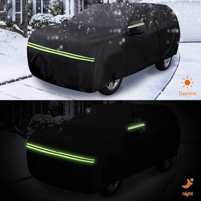 SPORTULI Waterproof Car Cover Replace for 2009-2025 Audi Q5/SQ5, 6 Layers All Weather Full Car Covers with Zipper Door & Windproof Bands for Snow Rain Dust Hail Protection (Q5) - Image 4