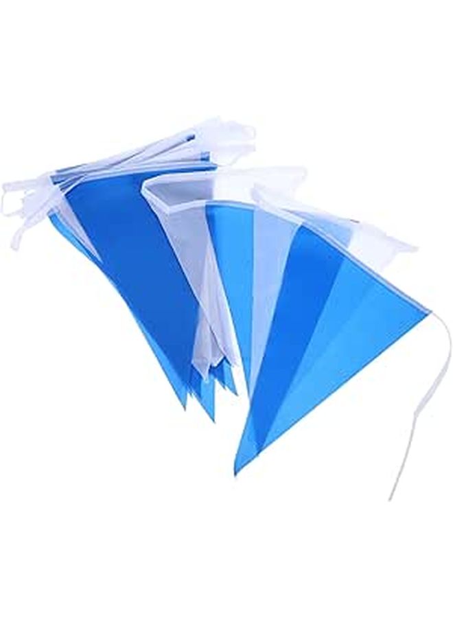 Bavarian Oktoberfest Triangular Pennant Banner Blue White Patriotic Decorations Garden Flag - Image 1