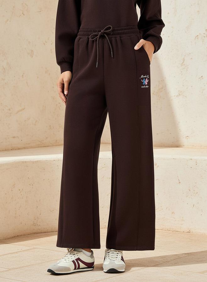 SP Characters Lilo and Stitch Relaxed Fit Mid-Rise Cotton Wide Leg Pants - Image 1